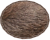 Brown Fur Round Rug