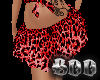 BDD Red Leopard Skirt