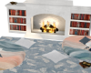 Books and Fireplace