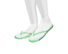 pastel green flip flops
