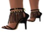 Black fringe heels