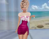 Fuchsia Lace Cover Dress