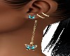Blue/Gold Butterfly Earr