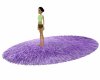 tapis ovale violet/blanc