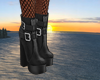 leather boots black