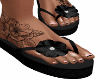 Black Flower Sandals