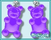 Bear Earrings/Purple