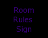 animated room rules sign