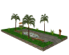 garden palm trees & pond
