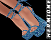 Blue floral heels