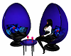Blue egg chairs