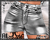 Leather Shorts Silver RL