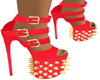 Red Gold Spike Heels