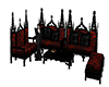 Gothic Black/Red Couches