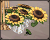 Basket with sunflowers
