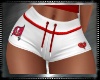White w Red Buc Shorts