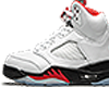 Fire Red 5s Tucked Laces