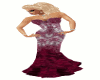 Wine Lace Evening Gown