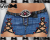 Laced Jean Mini Skirt