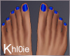K blue nails toes