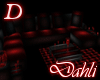 -D-Dark Red Couch/Table