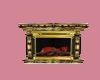 gold corner fireplace