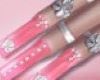 Pink Long Nails w/ Rings