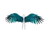 teal metal angel wings