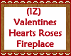 Hearts Roses Fireplace