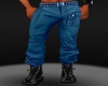 Blue Army Pants w Boots