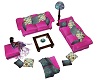 [MzL]Pink &Teal Sofa Set
