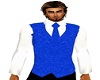 blue vest white shirt