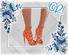 Orange Lace-Up Sandals