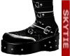 Black Boots +RedBlack S