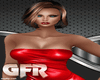 red latex dress