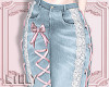 coquette ribbon denim