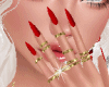 Nails Red ❀Rings