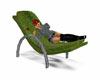 Relaxed green lounger