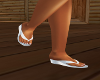 Snow white flip flops