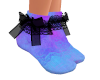 Blk Bow Icey Socks