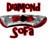 RED/BLACK DIAMOND SOFA