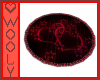 Round rug hearts red