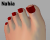 Feet Red Short Nails