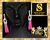 PINK  CRISTAL  EARRINGS