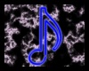 Neon Blue Musical Note