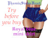 Royal blue mini skirt