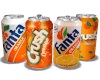 Orange Soda Cans