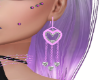 love pink heart earrings