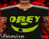 D| Blk/Yellow Obey Vneck