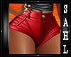 LS~LEATHER SHORTS RED